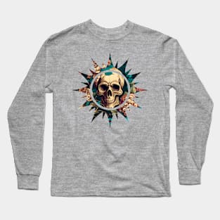 Floral Skull Sun Long Sleeve T-Shirt